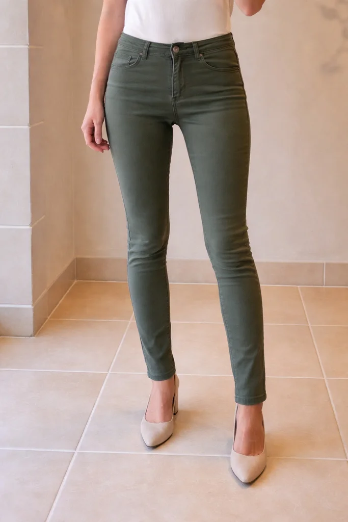 Kaki slim jeans – photo 2